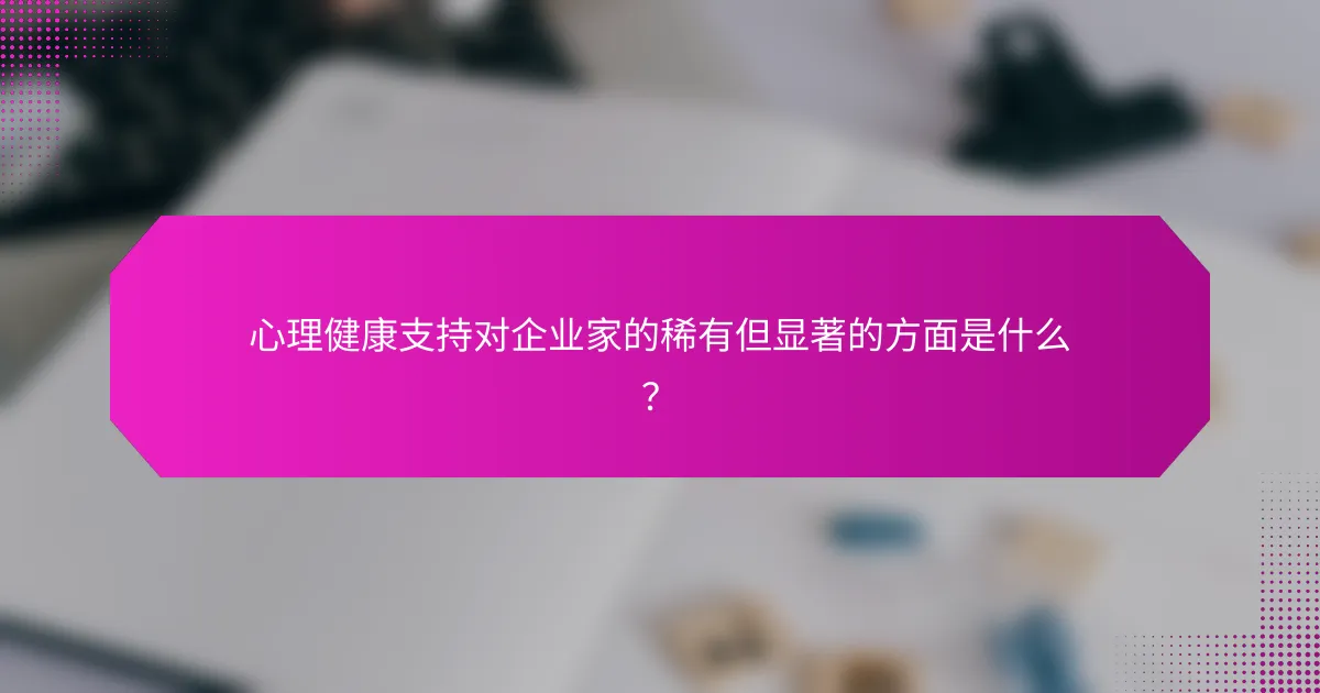 心理健康支持对企业家的稀有但显著的方面是什么?