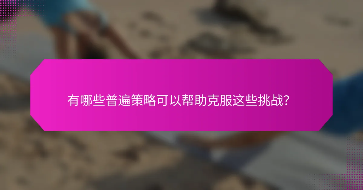 有哪些普遍策略可以帮助克服这些挑战？